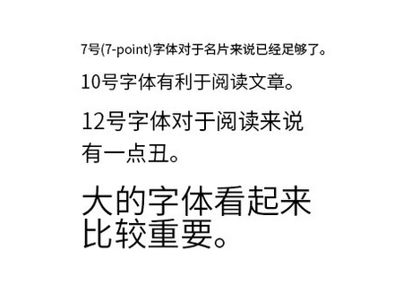 注意字体大小
