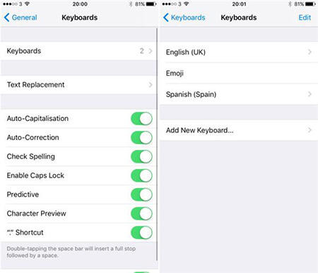 iOS10不切换键盘输入多种语言方法2